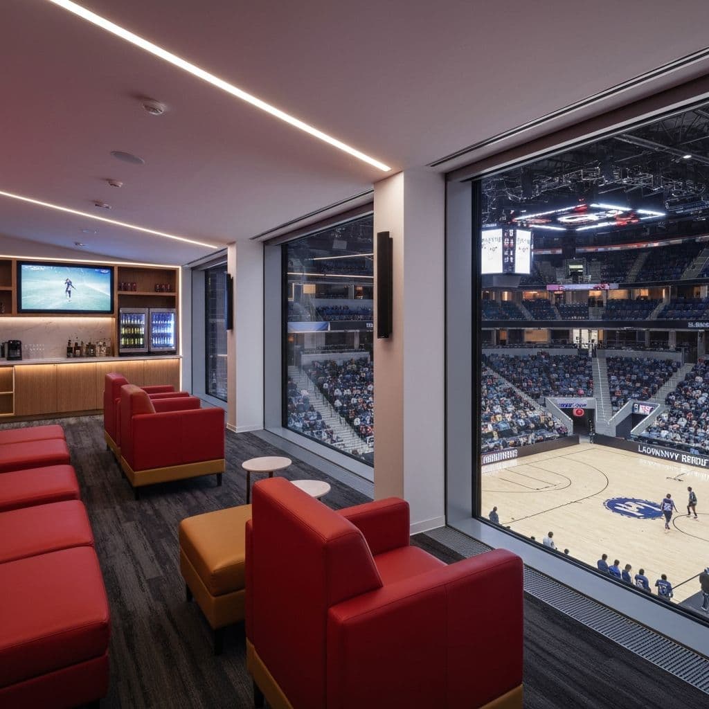 Modern sports arena luxury suite